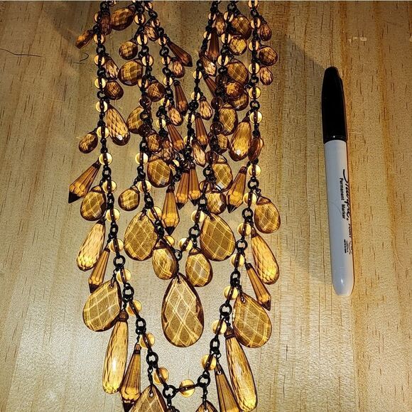 Joan Rivers 3 Row Sparkling Teardrop Necklace 26" NWOT EXCELLENT CONDITION - Picture 7 of 7